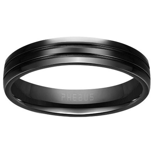 BAGUE ACIER IPQ BRILLANT ET DEUX LIGNE GRAVEE - Bijouterie Cordier
