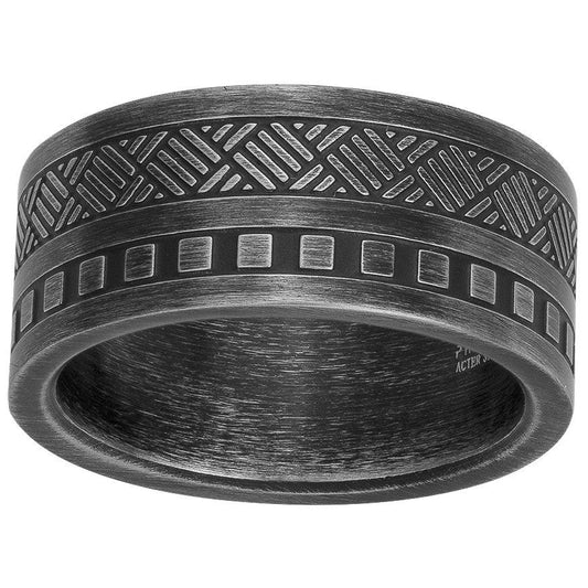 BAGUE ACIER IP VINTAGE - Bijouterie Cordier