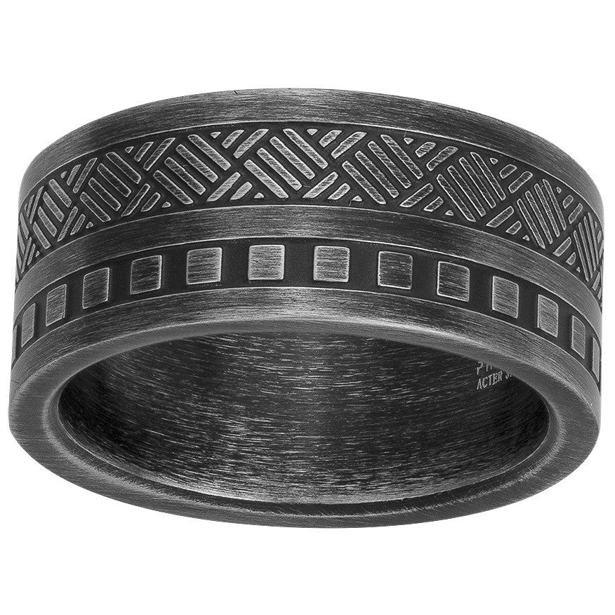 BAGUE ACIER IP VINTAGE - Bijouterie Cordier