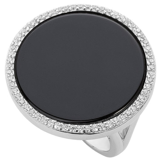 BAGUE ARGT. ET CERAM. NOIRE ET 60OZ - Bijouterie Cordier