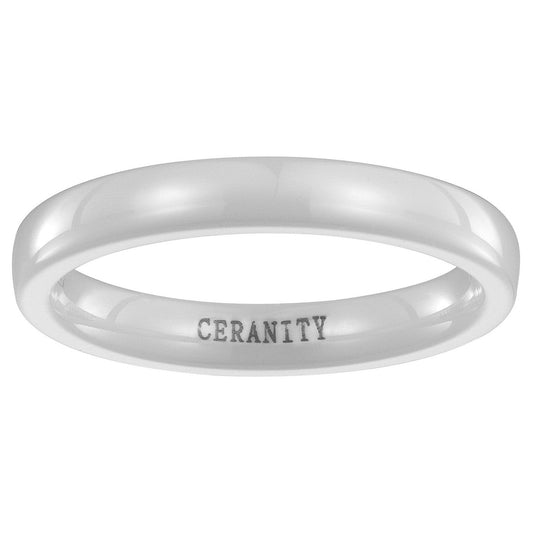 BAGUE FINE CERAM. BLANC 3MM - Bijouterie Cordier