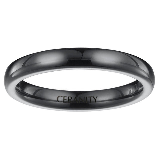 BAGUE FINE CERAM. NOIR 3MM - Bijouterie Cordier