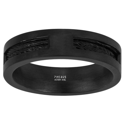BAG. ACIER IPN CABLE NOIR - Bijouterie Cordier