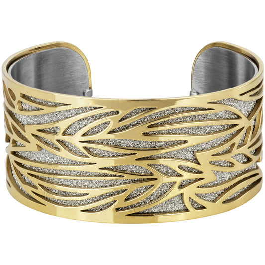 BANGLE IP GOLD GLITTER BLANC DIAM.60 - Bijouterie Cordier
