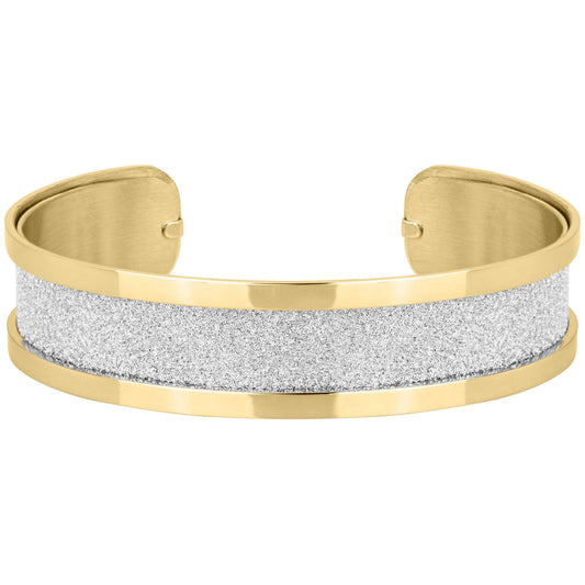 BANGLE IP GOLD GLITTER BLANC DIAM.60 - Bijouterie Cordier