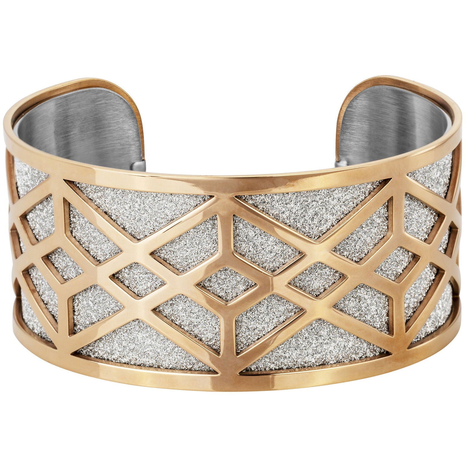 BANGLE IP ROSE GLITTER BLANC DIAM.60 - Bijouterie Cordier