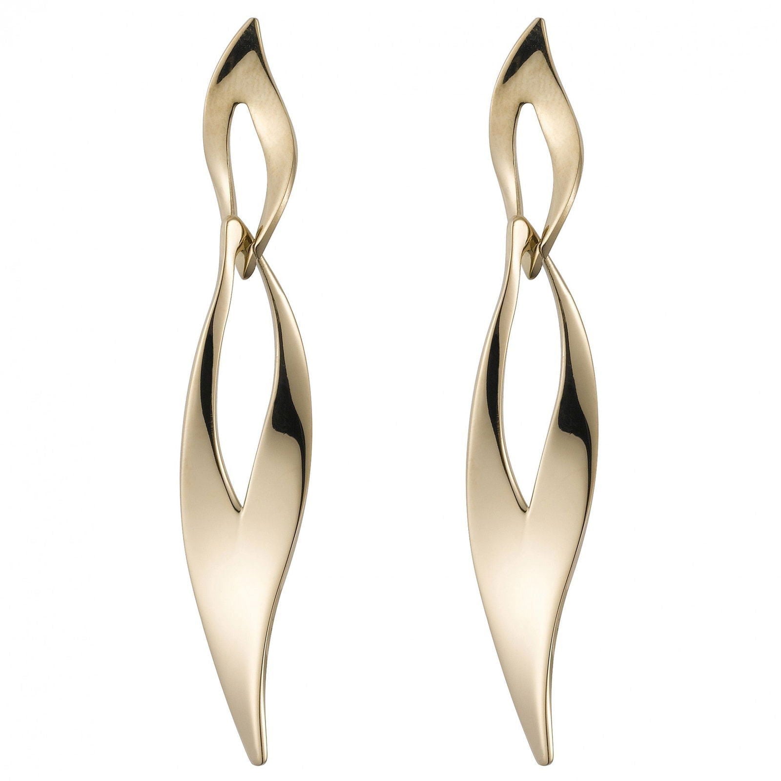 B.O ACIER FEUILLE PENDANTE IP GOLD - Bijouterie Cordier
