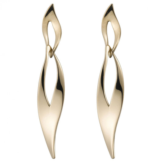 B.O ACIER FEUILLE PENDANTE IP GOLD - Bijouterie Cordier