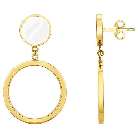 B.O. ACIER PVD JAUNE ET LAQUE BLANCHE - Bijouterie Cordier