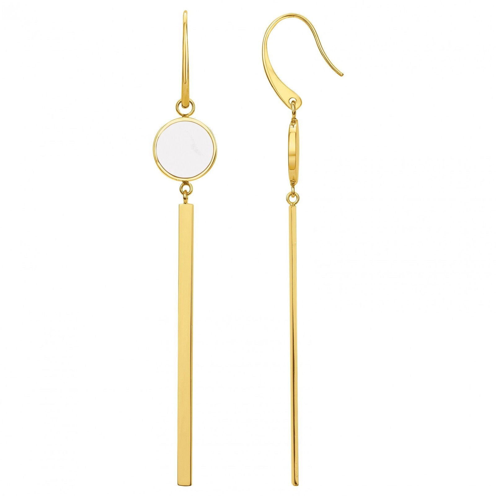 B.O. ACIER PVD JAUNE ET LAQUE BLANCHE - Bijouterie Cordier