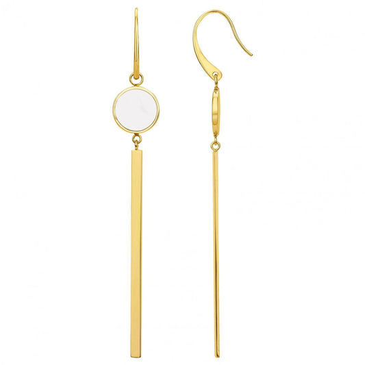 B.O. ACIER PVD JAUNE ET LAQUE BLANCHE - Bijouterie Cordier
