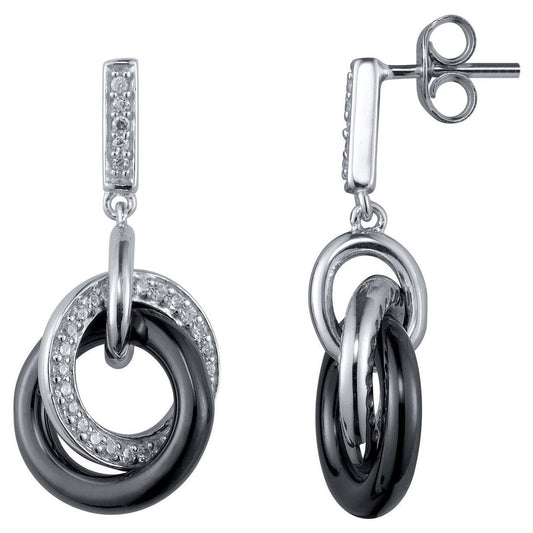 B.O ARGENT CERAM/NOIRE OX. DE ZIRCONIUM BLANCS - Bijouterie Cordier