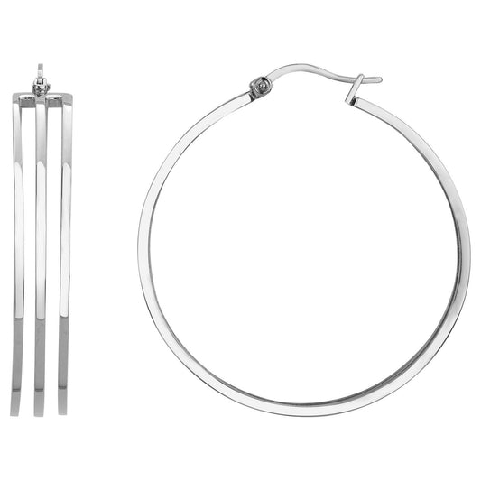 B.O. CREOLES ACIER-DIAM.40MM - Bijouterie Cordier
