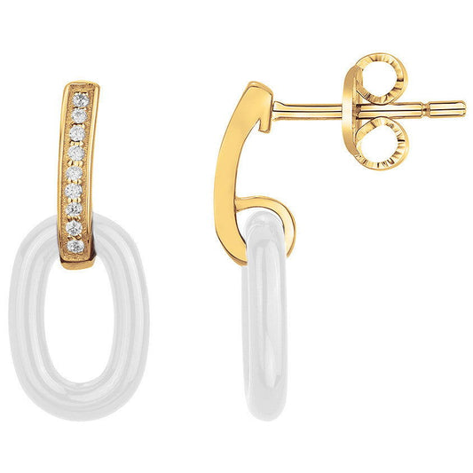 B.O. PLAQUE OR 3 MICRONS CERAM.BLANC ET 18 OZ - Bijouterie Cordier