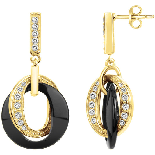 B.O. PL.OR 3M14K ET CERAMIQUE NOIRE - Bijouterie Cordier