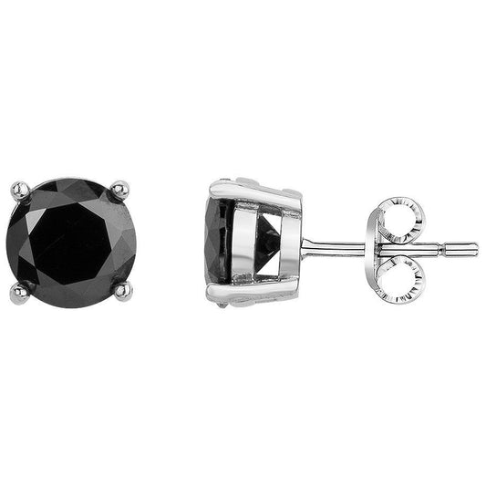 B.O PUCES ACIER ET 2 OZ NOIRS-6MM - Bijouterie Cordier