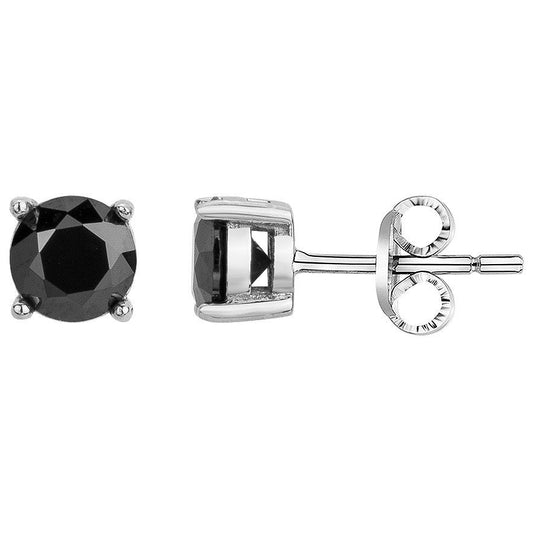 B.O PUCES ACIER ET 2 OZ NOIRS-8MM - Bijouterie Cordier