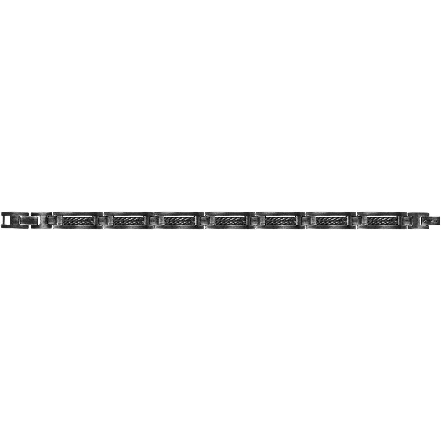 BRA. ACIER VINTAGE CABLE NOIR-19,5+1,5CM DOUBLE FERMOIR