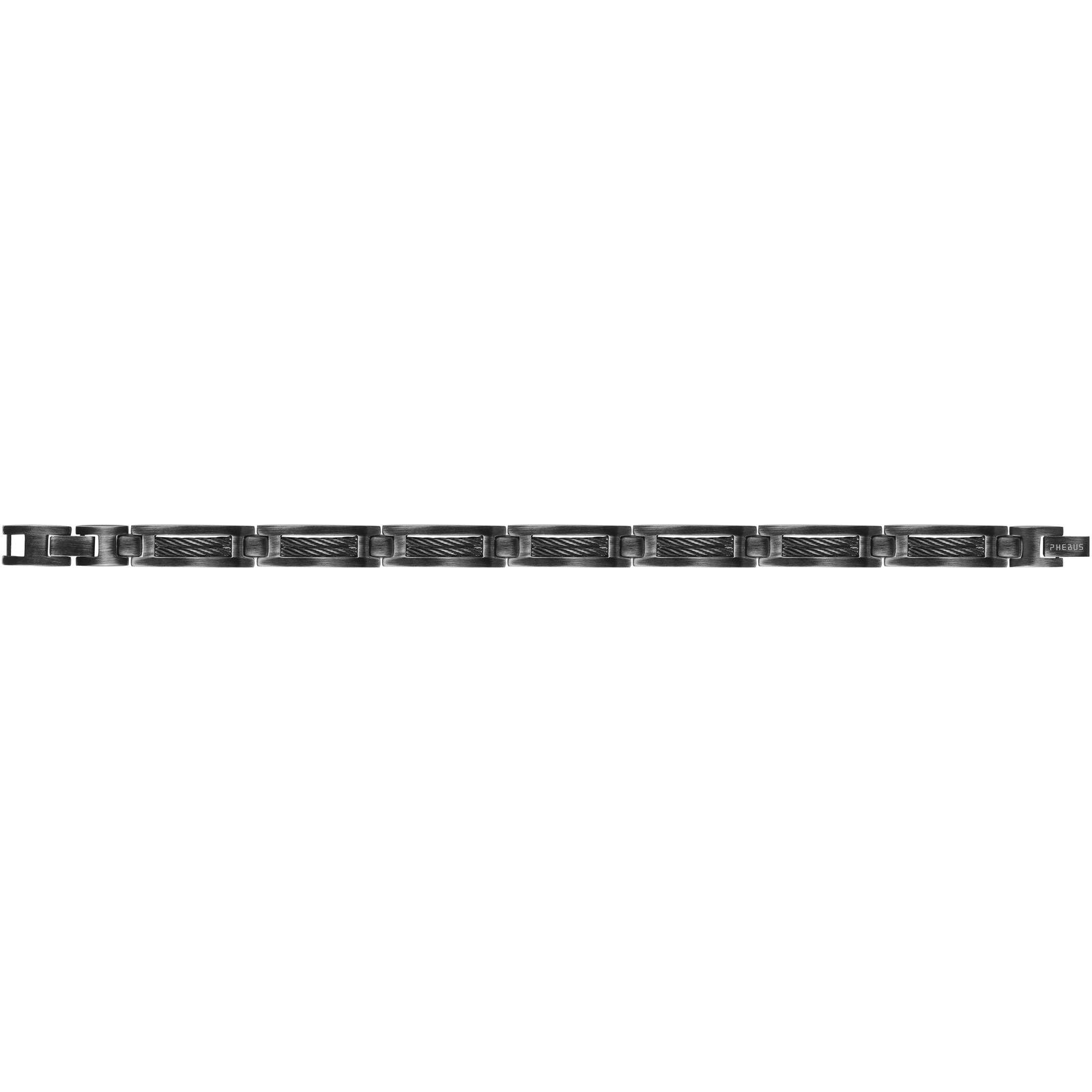 BRA. ACIER VINTAGE CABLE NOIR-19,5+1,5CM DOUBLE FERMOIR