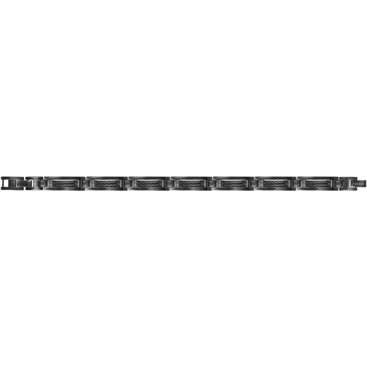 BRA. ACIER VINTAGE CABLE NOIR-19,5+1,5CM DOUBLE FERMOIR