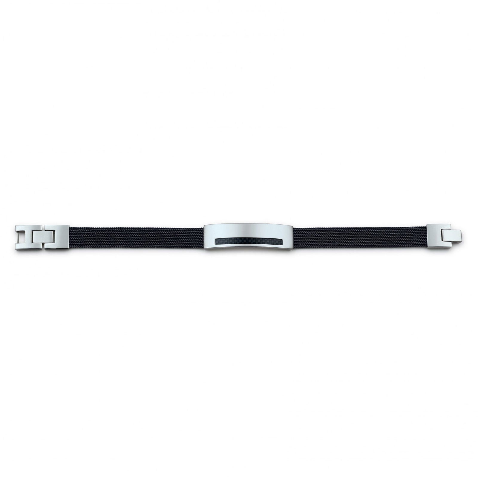 BRAC.AC.MAILLE MILANAISE IPN PLAQUE AC CARB.NOIR-20+1.5CM