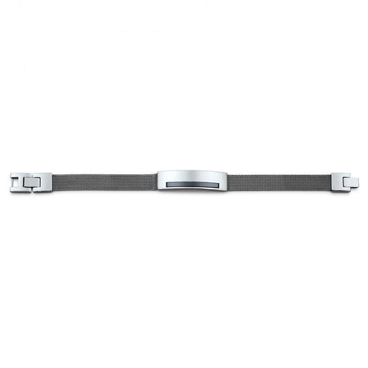 BRAC.AC.MAILLE MILANAISE PLAQUE AC CERAM.NOIR-20+1.5CM