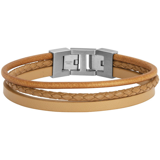 BRAC.ACIER ET CUIR CARAMEL-20+1,5CM