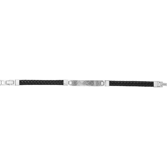 BRAC.ACIER ET CUIR NOIR-20+1,5CM