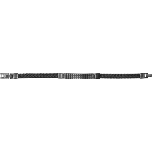 BRAC.ACIER IP VINTAGE ET CUIR NOIR-20+1,5CM