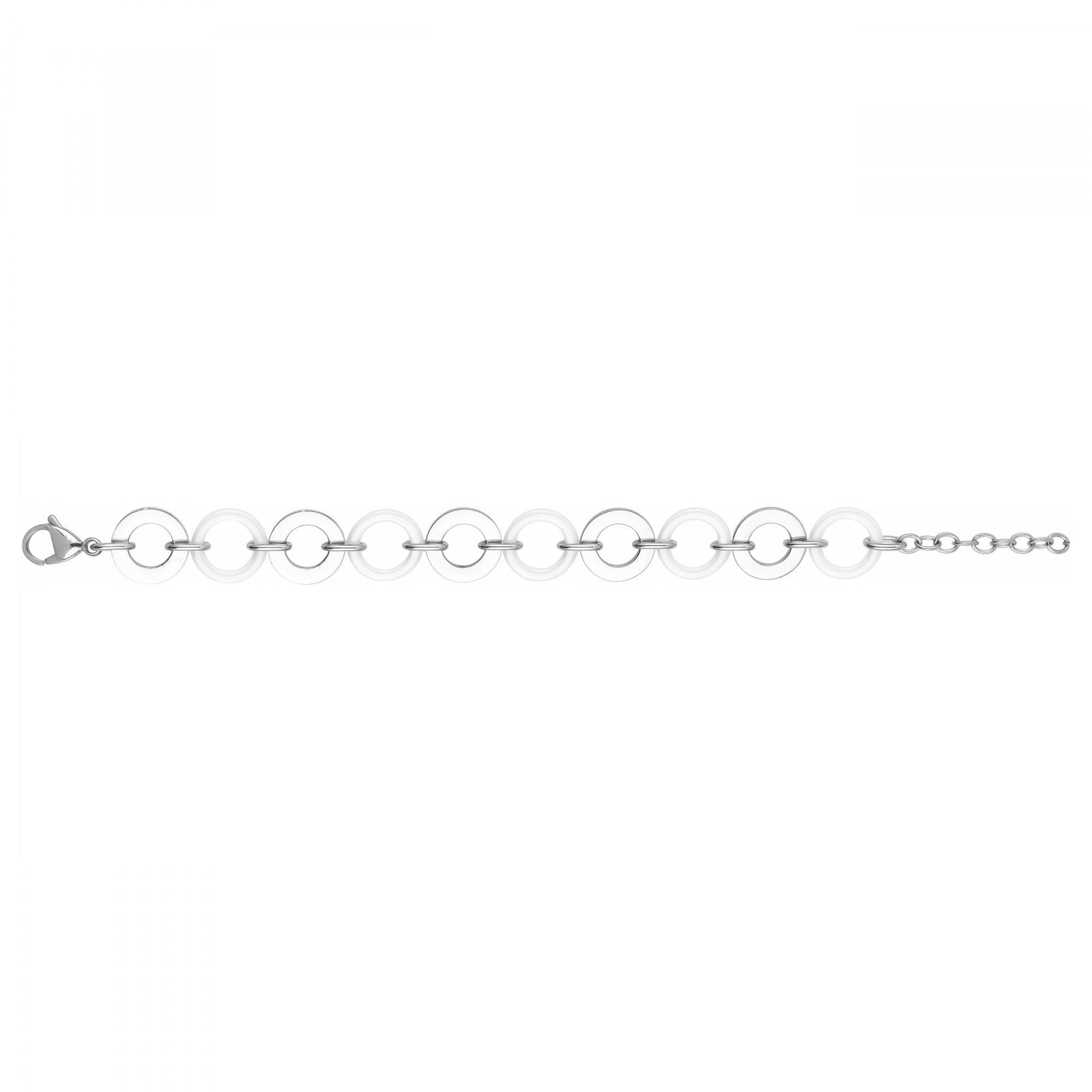 BRAC.CERCLES ACIER ET CERAM.BLANCHE ALTERNES 16+3CM