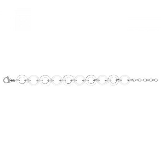 BRAC.CERCLES ACIER ET CERAM.BLANCHE ALTERNES 16+3CM