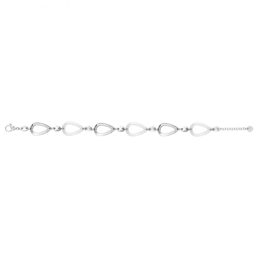 BRAC.FORME GOUTTES ACIER/CERAM.BLANCHE 17+3CM