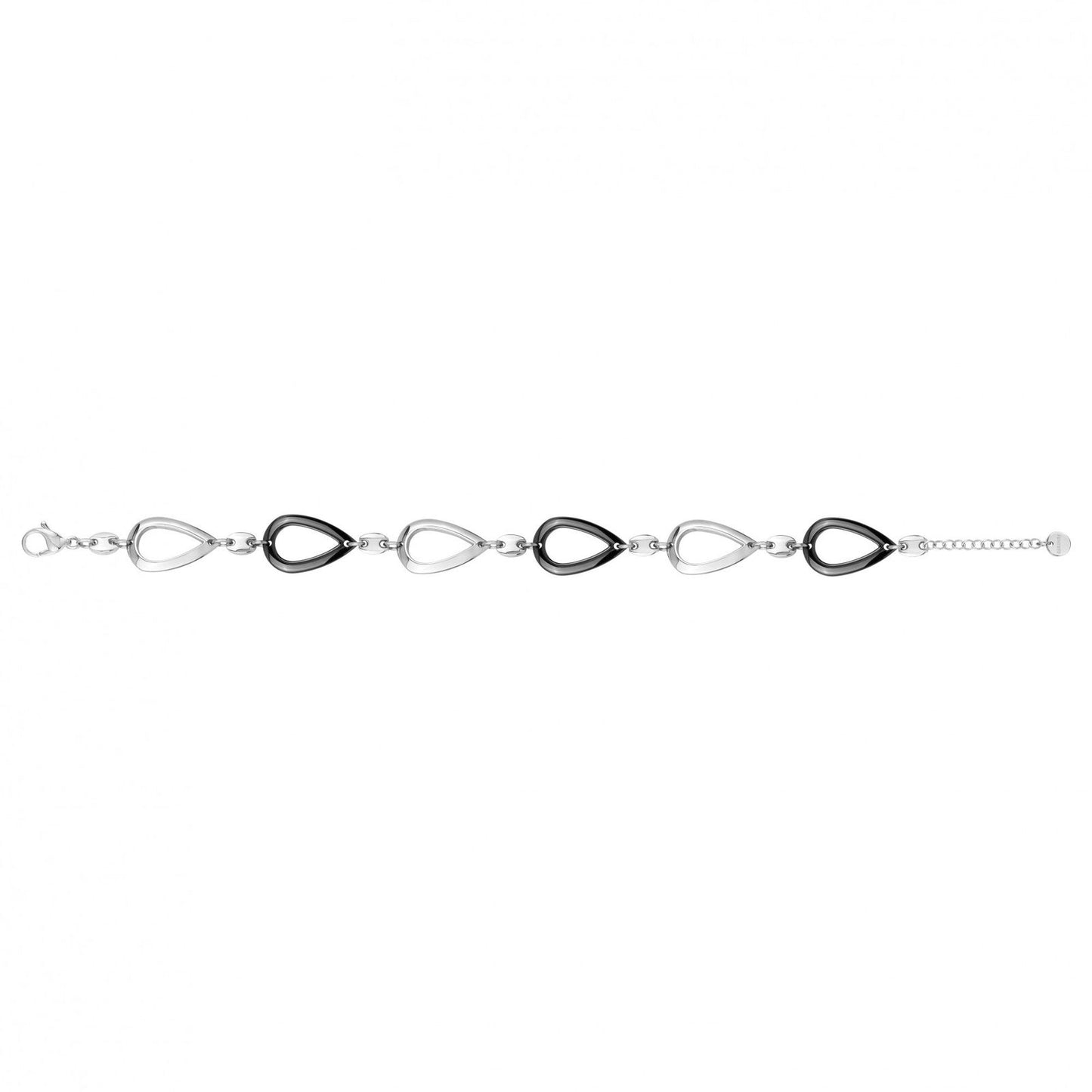 BRAC.FORME GOUTTES ACIER/CERAM.NOIRE 17+3CM