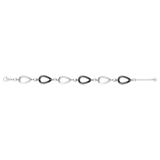 BRAC.FORME GOUTTES ACIER/CERAM.NOIRE 17+3CM