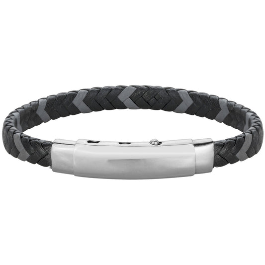 BRAC.MICROFIBRE TRESSE NOIRE GRIS-REGL.19,6-20,2-20,8cm