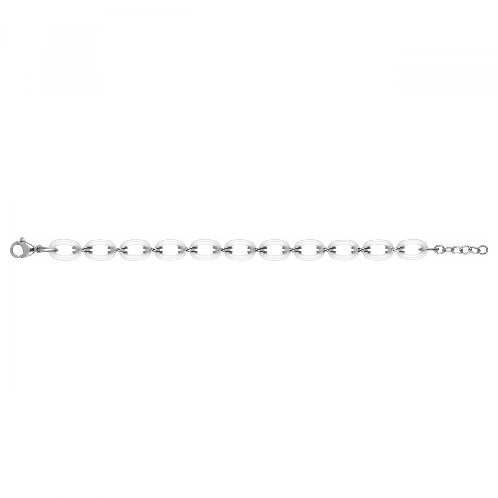 BRAC.OVALES CERAM.BLANCHE ET LIENS ACIER X 16+2CM