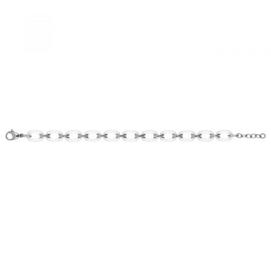 BRAC.OVALES CERAM.BLANCHE ET LIENS ACIER X 16+2CM