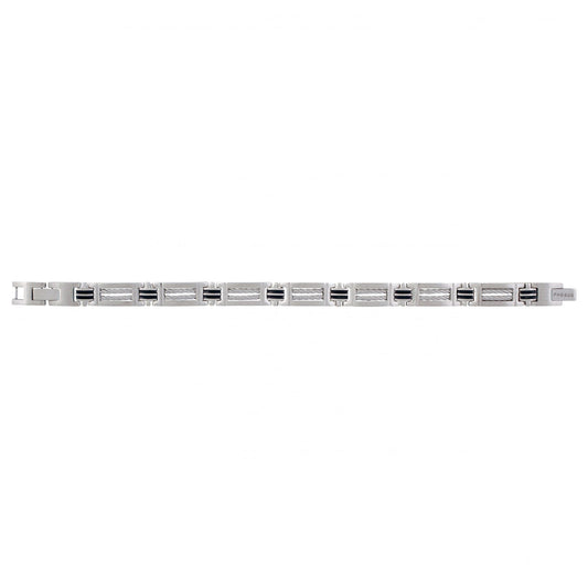BRAC. ACIER CABLE LAQUE NOIRE PETITS MAILLONS 20+1.5CM