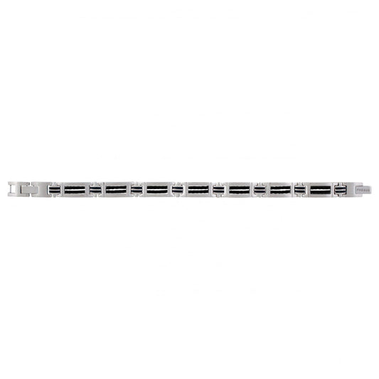BRAC. ACIER CABLE NOIR LAQUE NOIRE PETITS MAILLONS 20+1.5CM