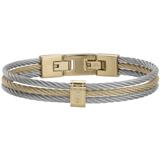 BRAC. ACIER CABLE PVD GOLD 50*60