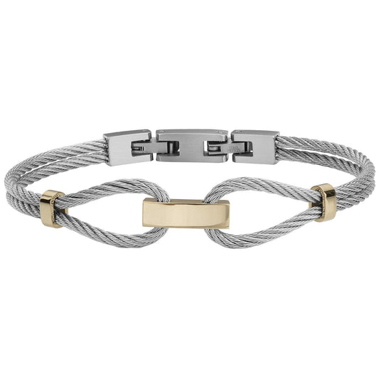 BRAC. ACIER CABLE PVD JAUNE 55*65MM
