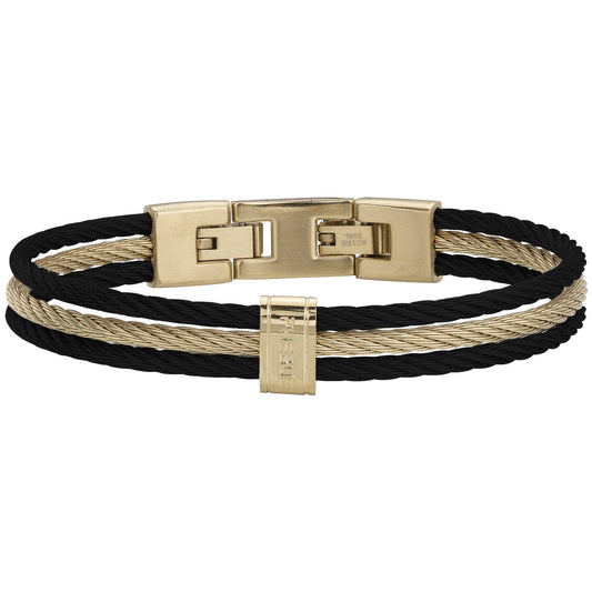 BRAC. ACIER CABLE PVD NOIR GOLD 50*60