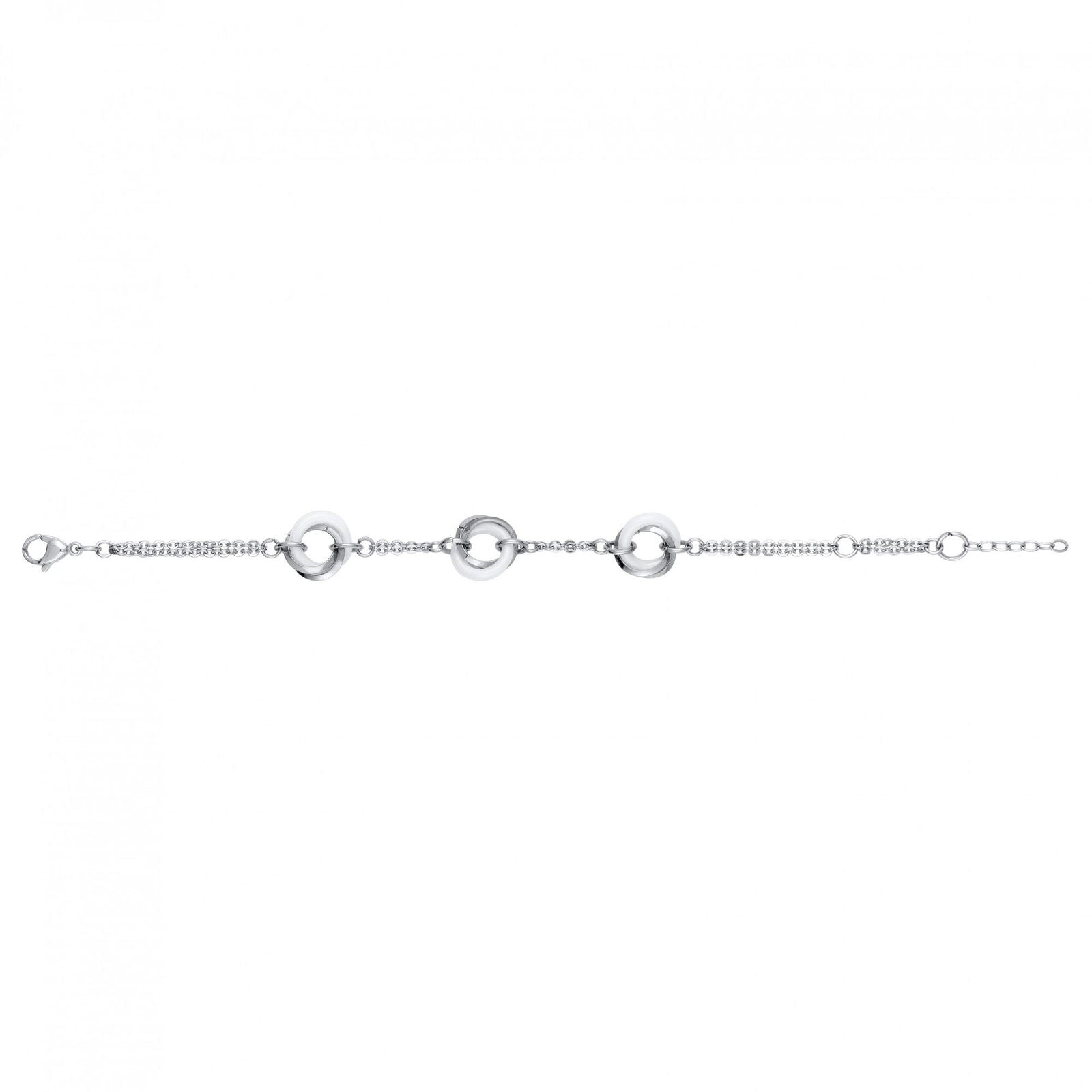 BRAC. ACIER CERAM. BLANC. 3 MOTIFS 17,5+1,5CM