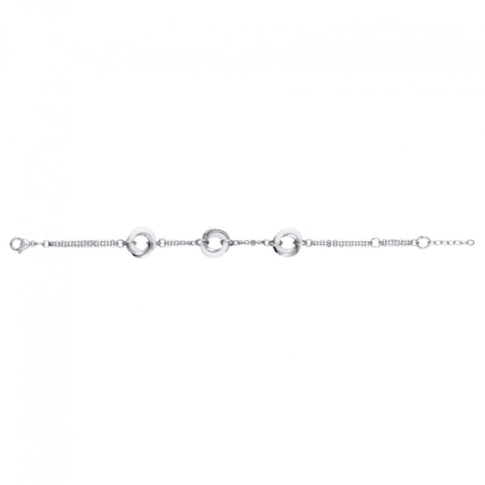 BRAC. ACIER CERAM. BLANC. 3 MOTIFS 17,5+1,5CM