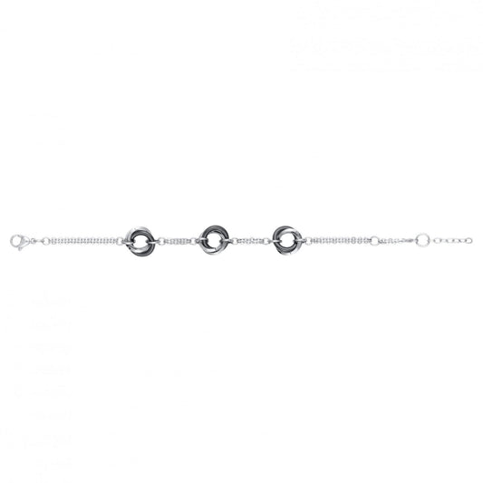 BRAC. ACIER CERAM. NOIRE 3 MOTIFS 17,5+1,5CM