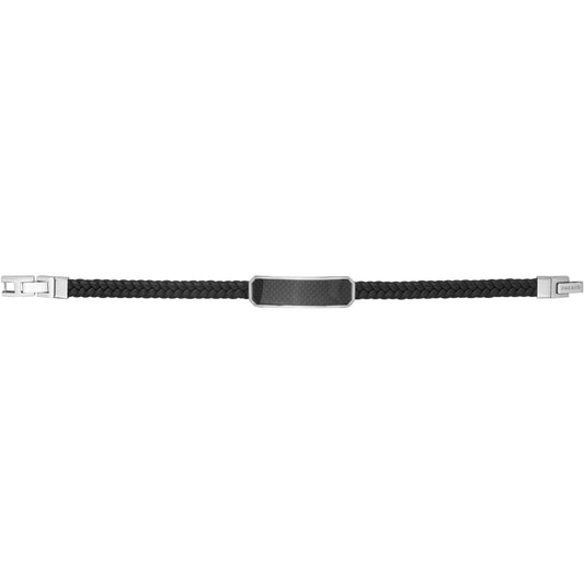 BRAC. ACIER CUIR ET CARBONE NOIR-20+1,5CM