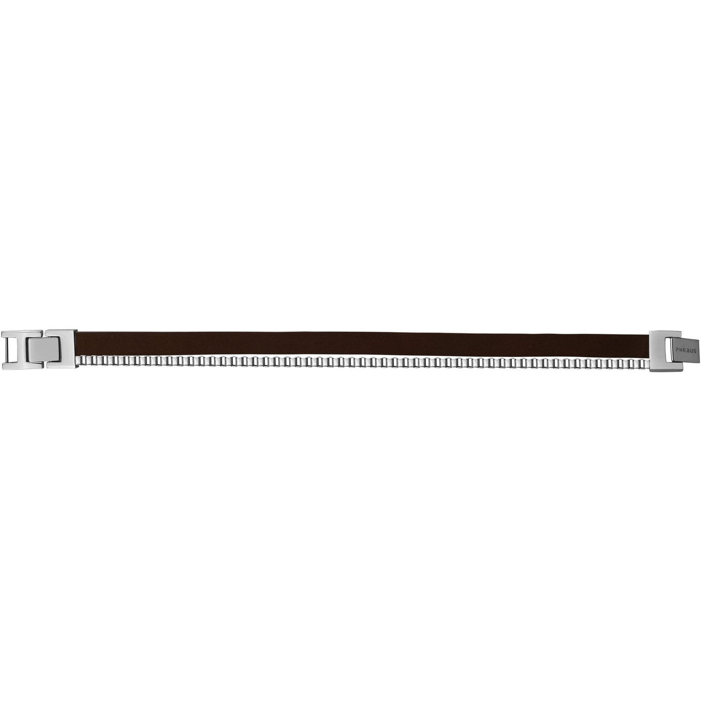 BRAC. ACIER CUIR MARRON-20+1,5CM