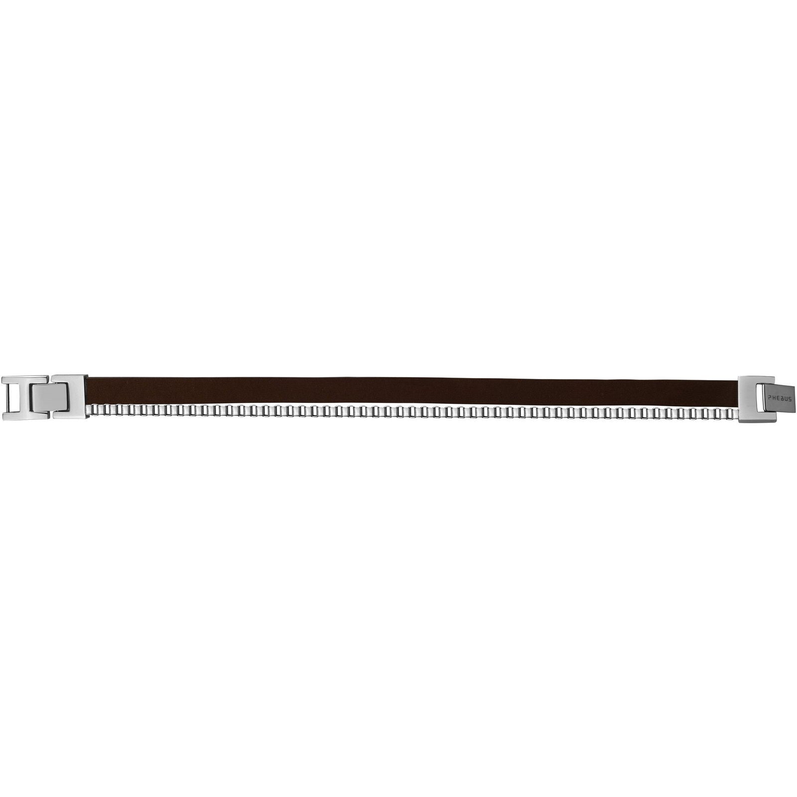 BRAC. ACIER CUIR MARRON-20+1,5CM