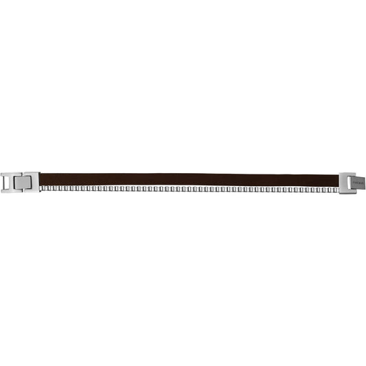 BRAC. ACIER CUIR MARRON-20+1,5CM