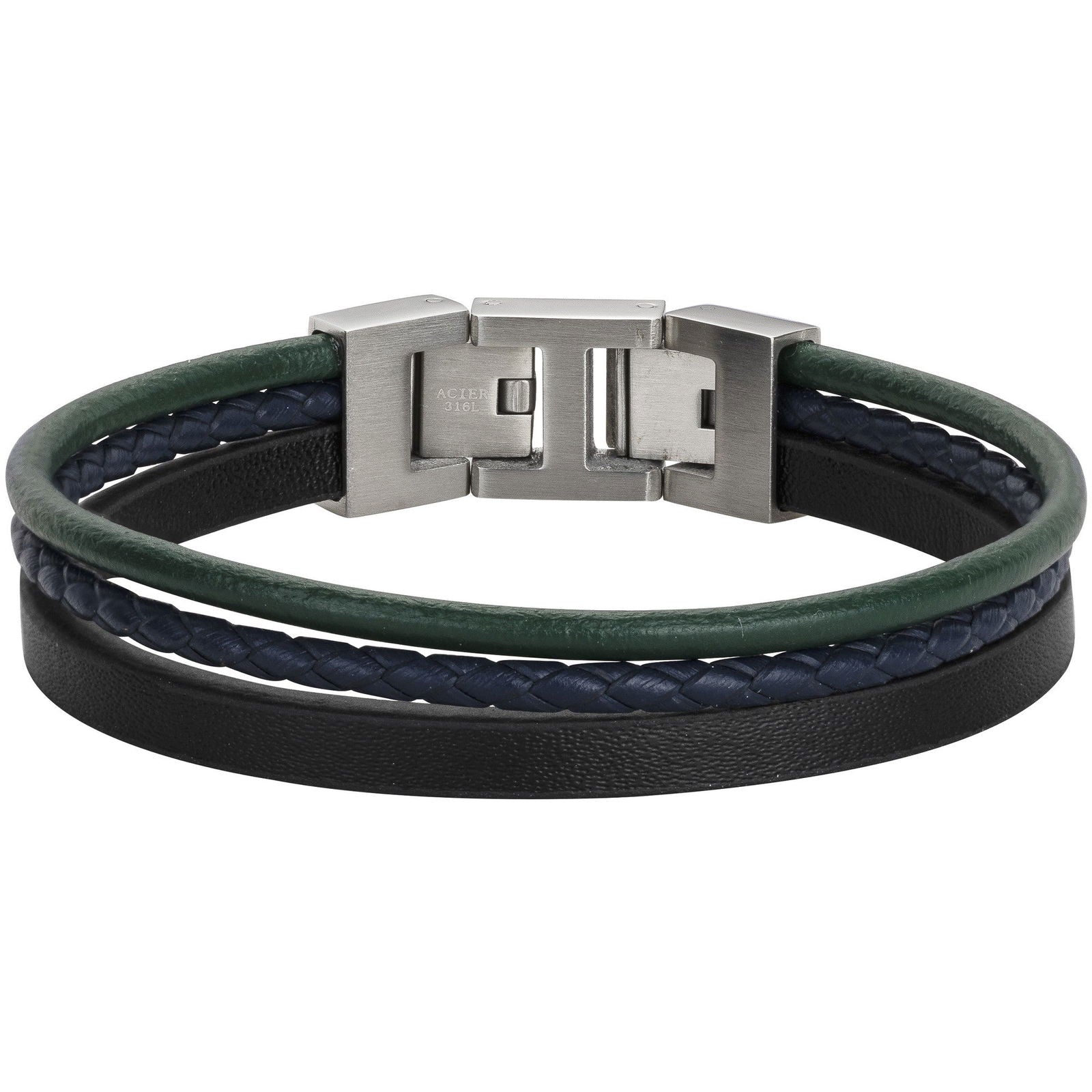 BRAC. ACIER CUIR MULTICOLOR-20+1,5CM